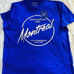 NWT Montreal T-shirt • men’s size medium • blue